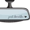 4 xJust Breathe Rear View Mirror Sticker,Rearview Mirror Decal,Car Accessories For Women,Motivational Stickers,Water Bottle Laptop Bumper Tumblers