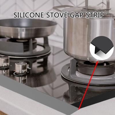 2Pcs Kitchen Stove Counter Gap Covers T Shape Silicone Strip Gas Stove Protector Heat Resistant Mat Slit Cleaning Pad