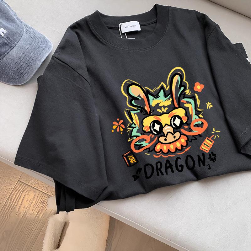 

Футболка из плотного хлопка с короткими рукавами, мужская и женская, одинаково летняя, белая, с круглым вырезом, национальная мода, повседневная, свободная, с рукавами до половины, нижнее белье, блузка S
