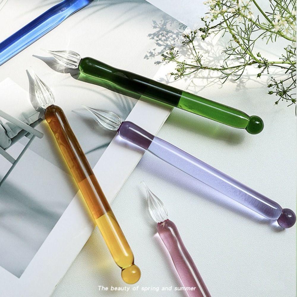 Calligraphy Dipping Pen Transparent Glass Fountain Pen Back To School Glass Dip Pen  Art Painting