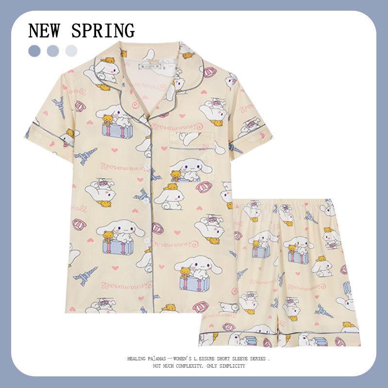 Women’s Cute Cotton Short Sleeve Pajama Set - Summer Style