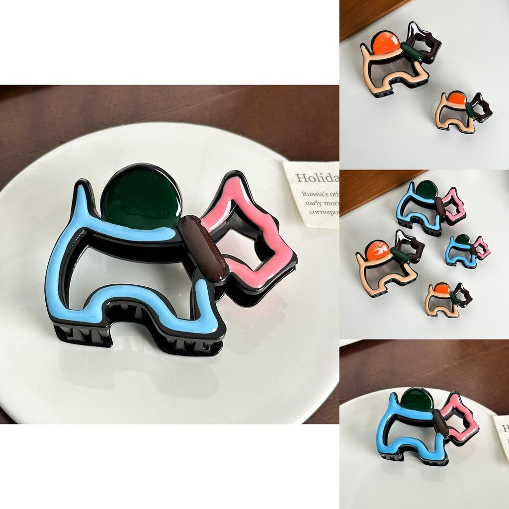 Fashionable Plastic And Resin Dog Hair Claw Clip In Chic Macaron Shades