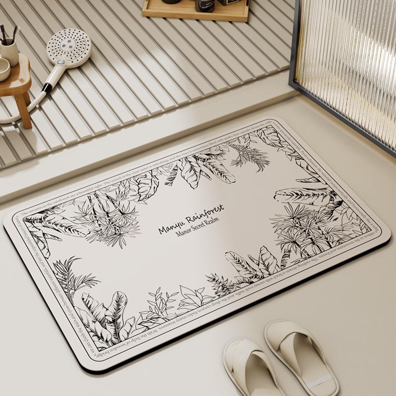 Mata chłonna wodę z ziemi okrzemkowej w stylu francuskim Mata podłogowa do łazienki Mata pod stopy do toalety Mata pod drzwi Wejście Szybkoschnący Antypoślizgowy Dywan