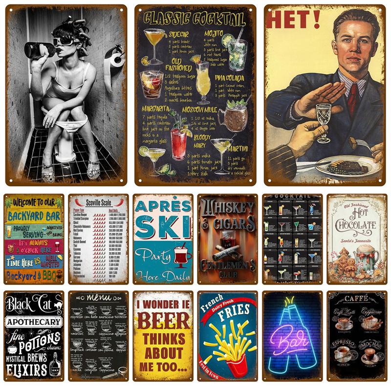 Retro Borden Poster Metalen Bord Muurkunst Muurschildering Kamer Huis Decoratie Decor Vintage Blikken Bord Mancave Uithangbord Bar Garage Bord Bar