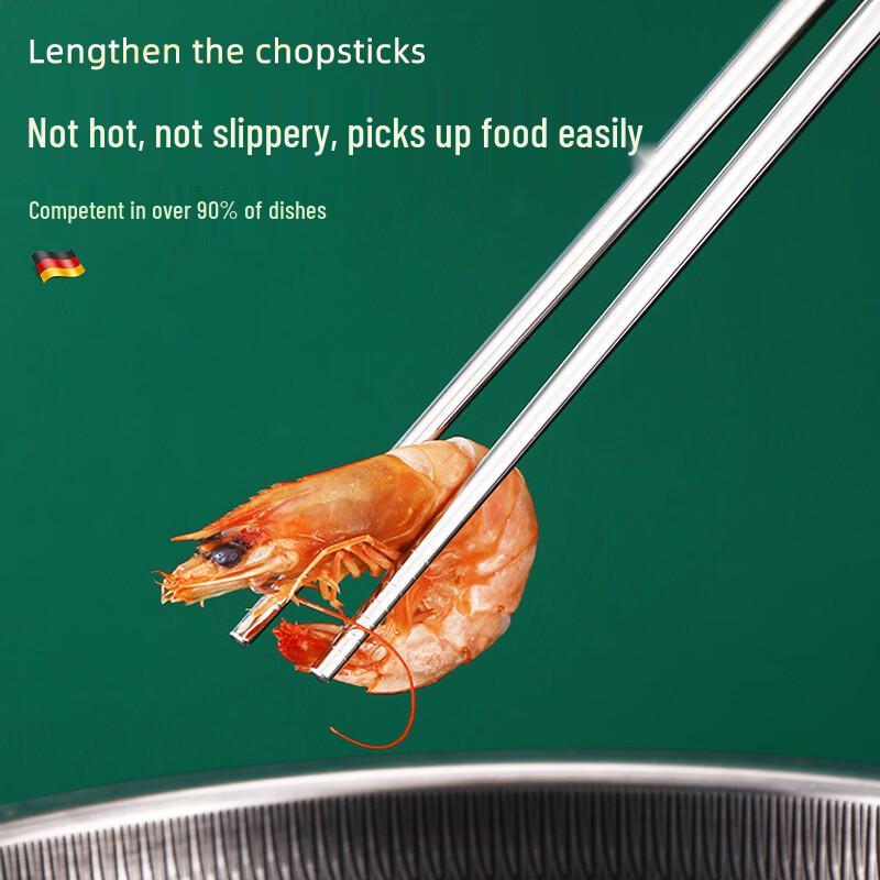 304 Stainless Steel Extra Long Frying & Noodle Chopsticks