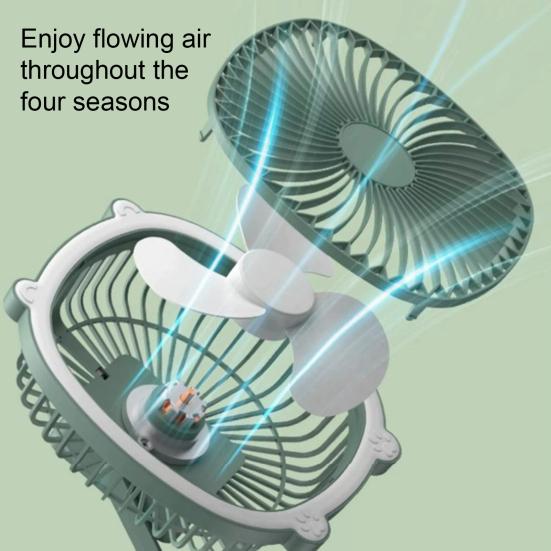 Desk Fan with 3 Adjustable Wind Speeds And Light Design USB Charging Hanging