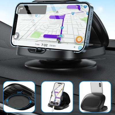 Cell Phone Holder for Car, Vertical Horizontal Car Phone Mount with 360° Rotate Dashboard Cradle Compatible , GPS Devices
