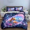 Fox and Mountain Feather Art Bedding Duvet Cover Set  (1*Duvet Cover 2*Pillowcases, Without Duvet Insert)