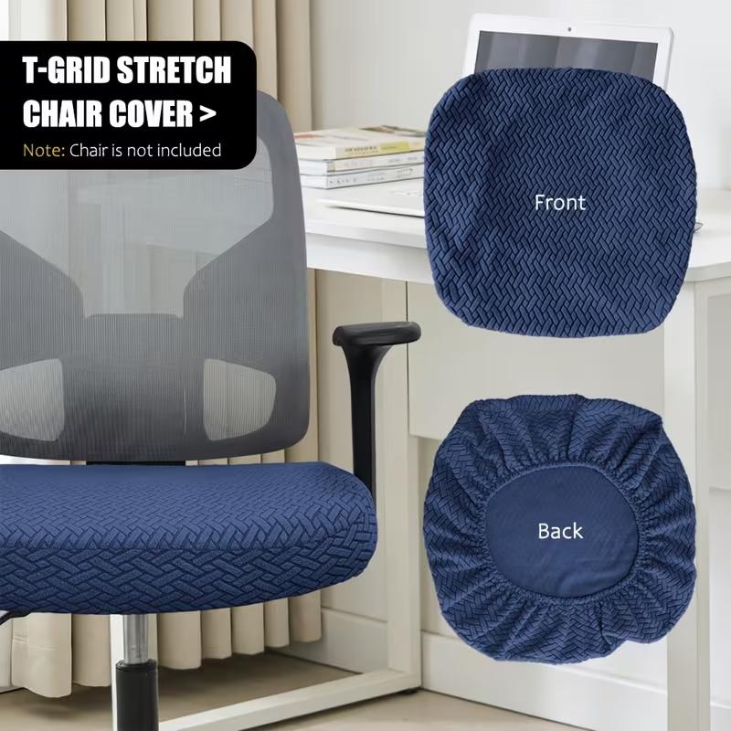 

1Piece Office Chair Cover Stretch Elastic Fit Thick Dust Scratch Resistant Full Protection Computer Chair Office Use Easy Clean Темно-синій