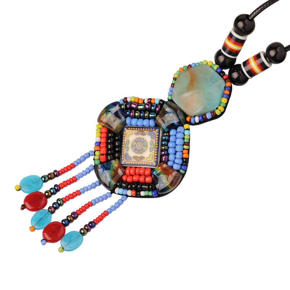 Bohemian Ethnic Leather Tassel Necklace