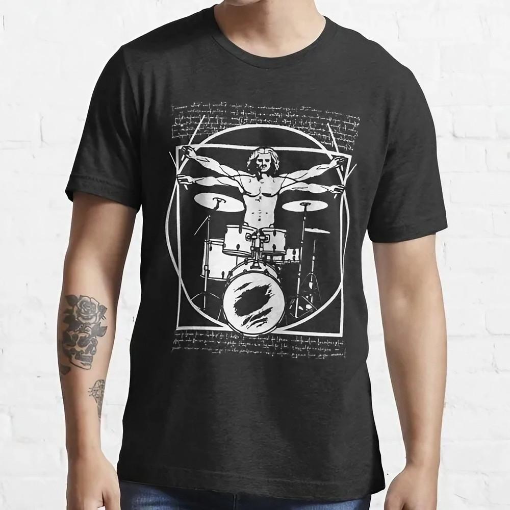 Da Vinci Drummer Vitruvian Man Cool Unisex T-Shirt,black color Unisex T-Shirt XXXL