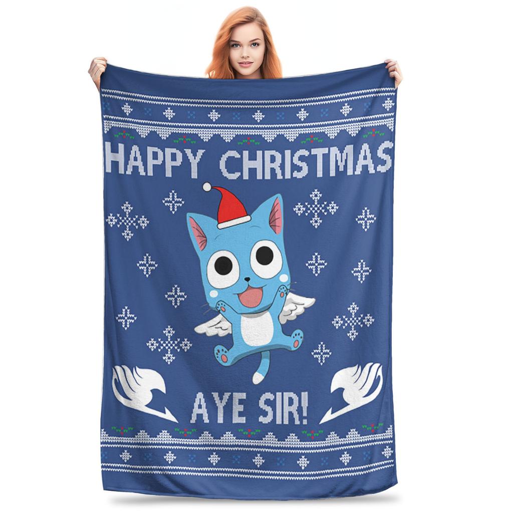 Fairy Tail Knitted Blanket Flannel  Super Soft Throw Blankets for Outdoor Travel Bedspread