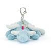 Jellycat Sky Dragon Bag Charm Baby Blue White Wings Soft Plush Keychain