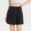 Women's Plus Size Quick-Dry Pleated White Tennis Skirt with Anti-Exposure Shorts