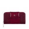 Damski Portfel Skórzany Z Suwakiem Canaletto Croco Bordowy PD2006s162 RFID
