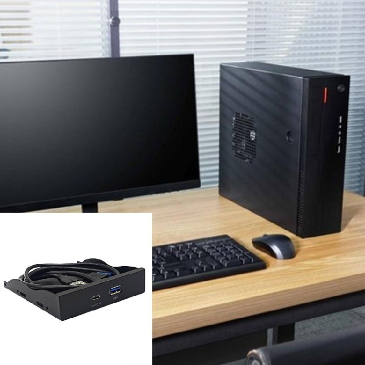Durable USB3.0+Type C Floppy Drive Panel Long Lasting Suitable for 5.25inch Computer Chassis Hard Drive Installation