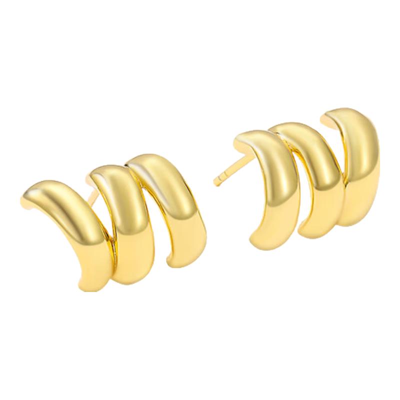 Arsis Three-Ring Stud Earrings
