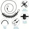 Portable Clothesline with 12 Clips Elastic Retractable Laundry Drying Rope Wind-Proof Clothes Hanging Line for Outdoor