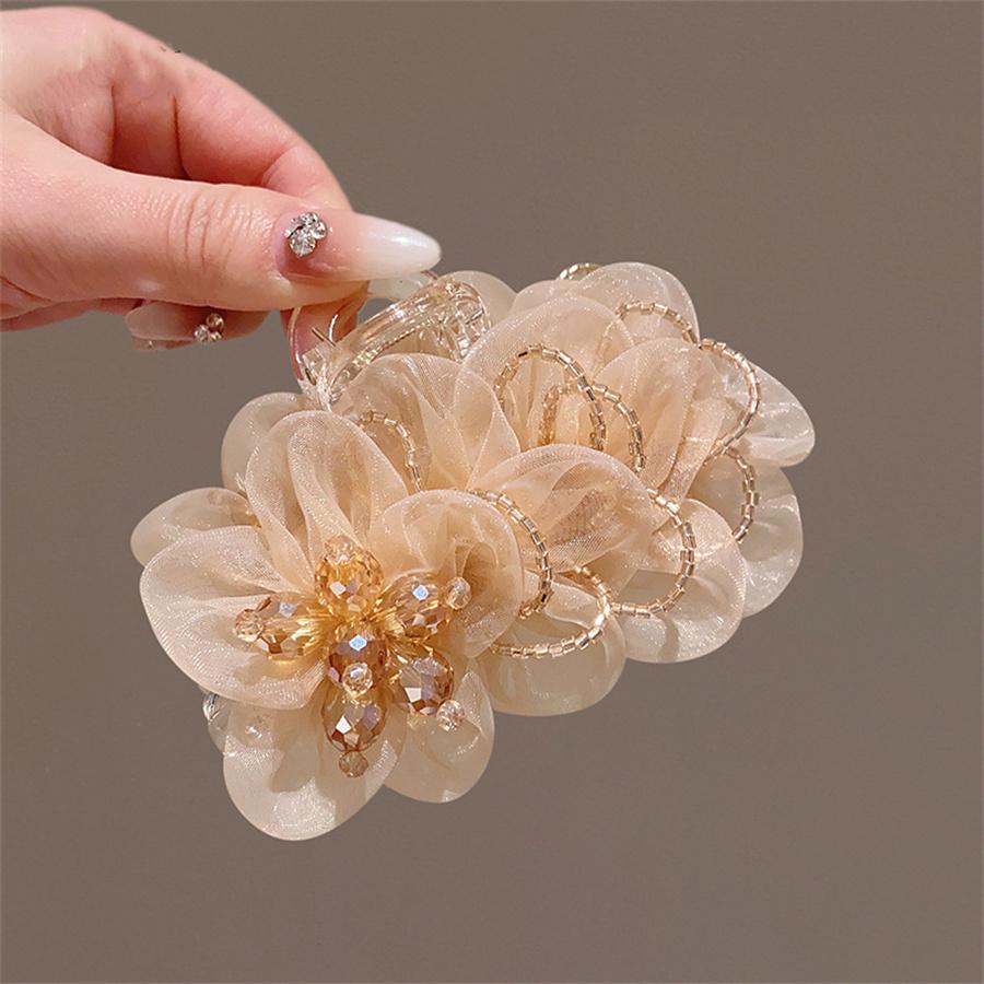 

Модная большая многослойная заколка-бант для царапания, высококачественная цветочная сетка, зажим-акула, новая повязка на голову, аксессуары для волос