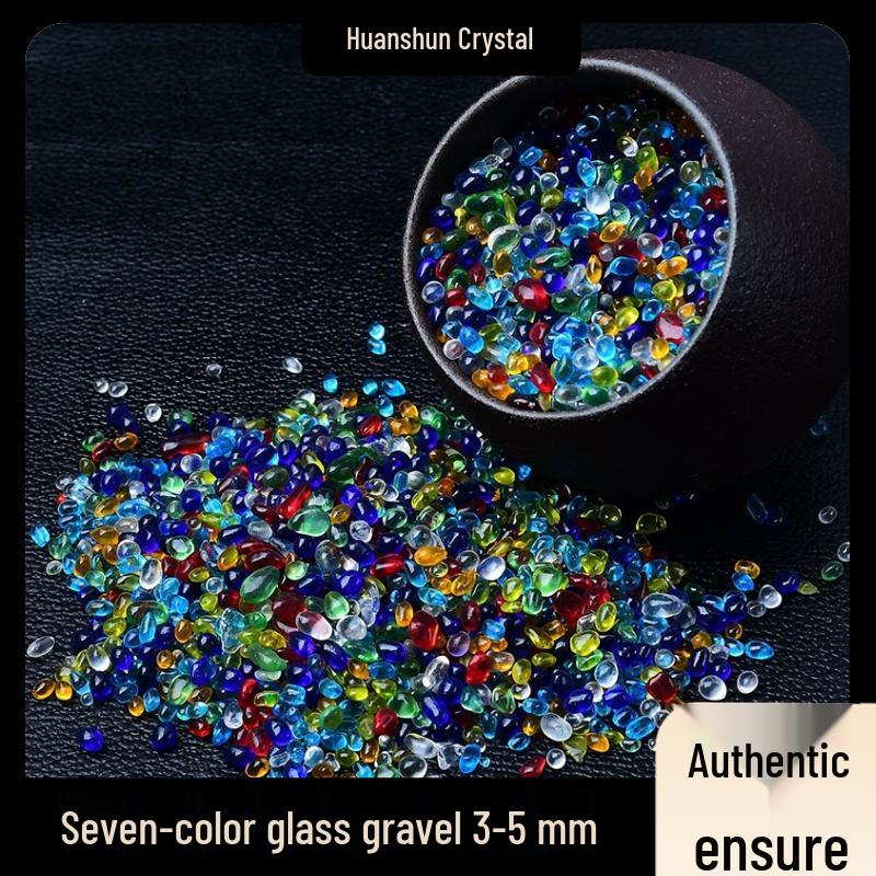 Seven-Color Glazed Crushed Stone Glass for Fish Tanks, Landscaping, Crystal Ornaments, DIY Mandala, and Gemstone Jewelry