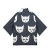 New Women's Cute Kitten Digital Print Summer Seven Sleeve Kimono Cardigan Japanese Kimono