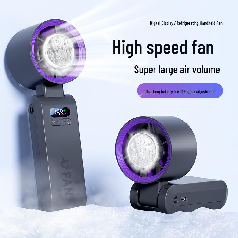 Portable Foldable Handheld Fan with Rechargeable Ice Pack and Extended Battery Life Handheld Ice Pack Fan F137