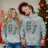 Fashion Casual Outfit Sweatsuit Long Sleeve Top Printed Hooded Sweatshirt Matching Couple Set For Him And Her