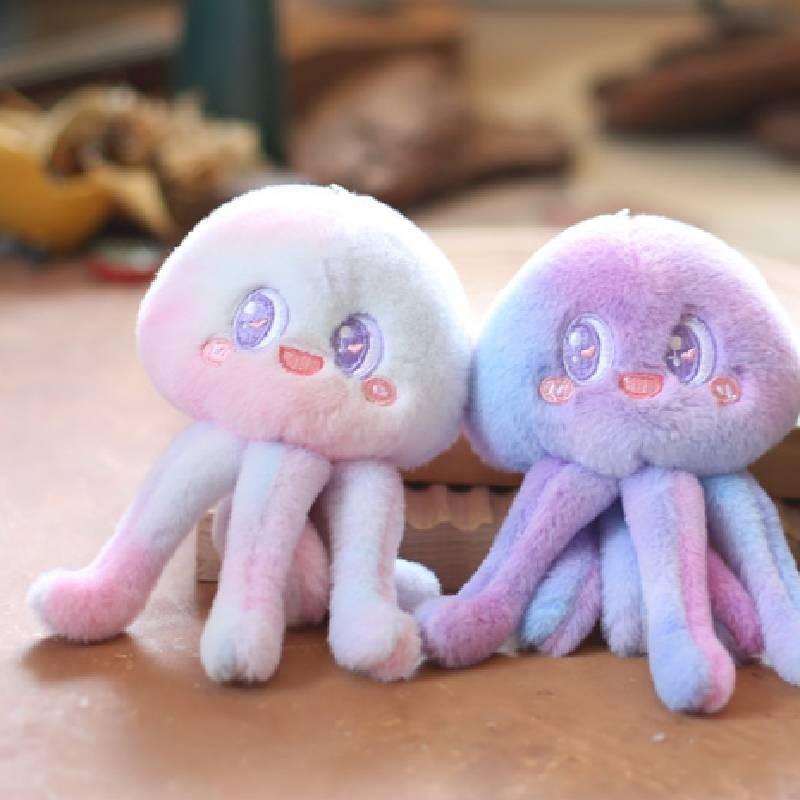 Ultra Soft Plush Toy Jellyfish Keychain Adorable Ocean Animal Stuffed Doll