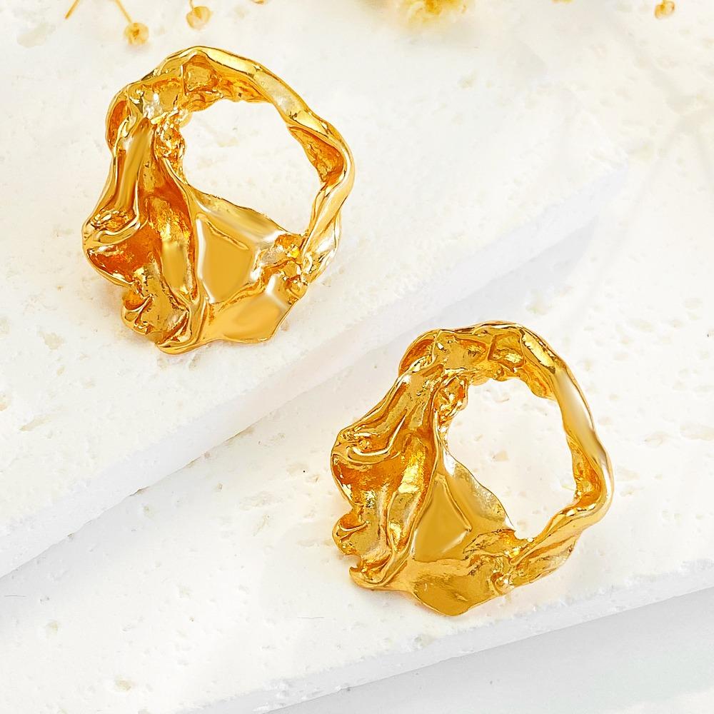 1 Pair Chic Half Flower Stud Earrings New Trendy Design Korean Fashion Earring  for Women