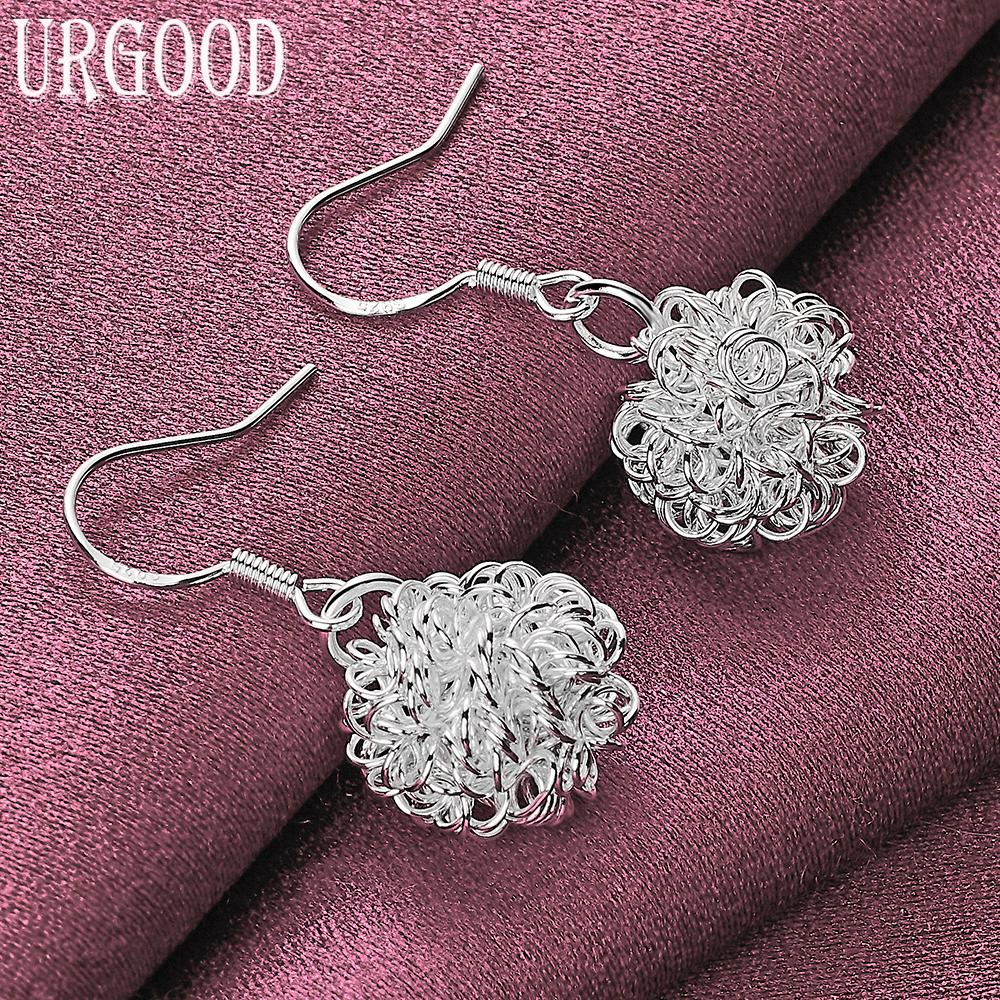 925 Sterling Silber Geflochtene Ohrringe Mode Hochzeitsschmuck