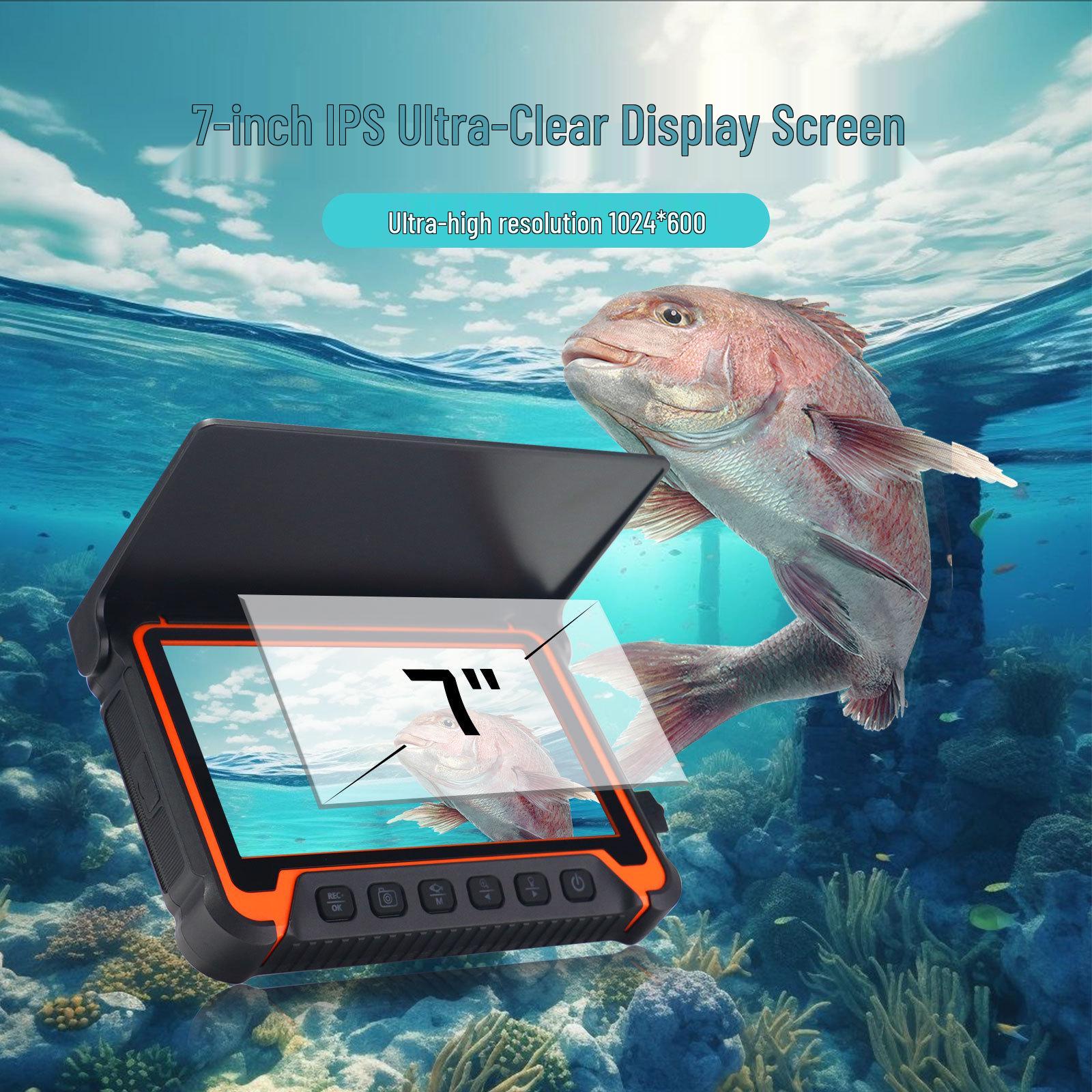 1080P 7-inch HD Underwater Fish Finder with Night Vision for Ice & Visual Fishing 7HES-15M