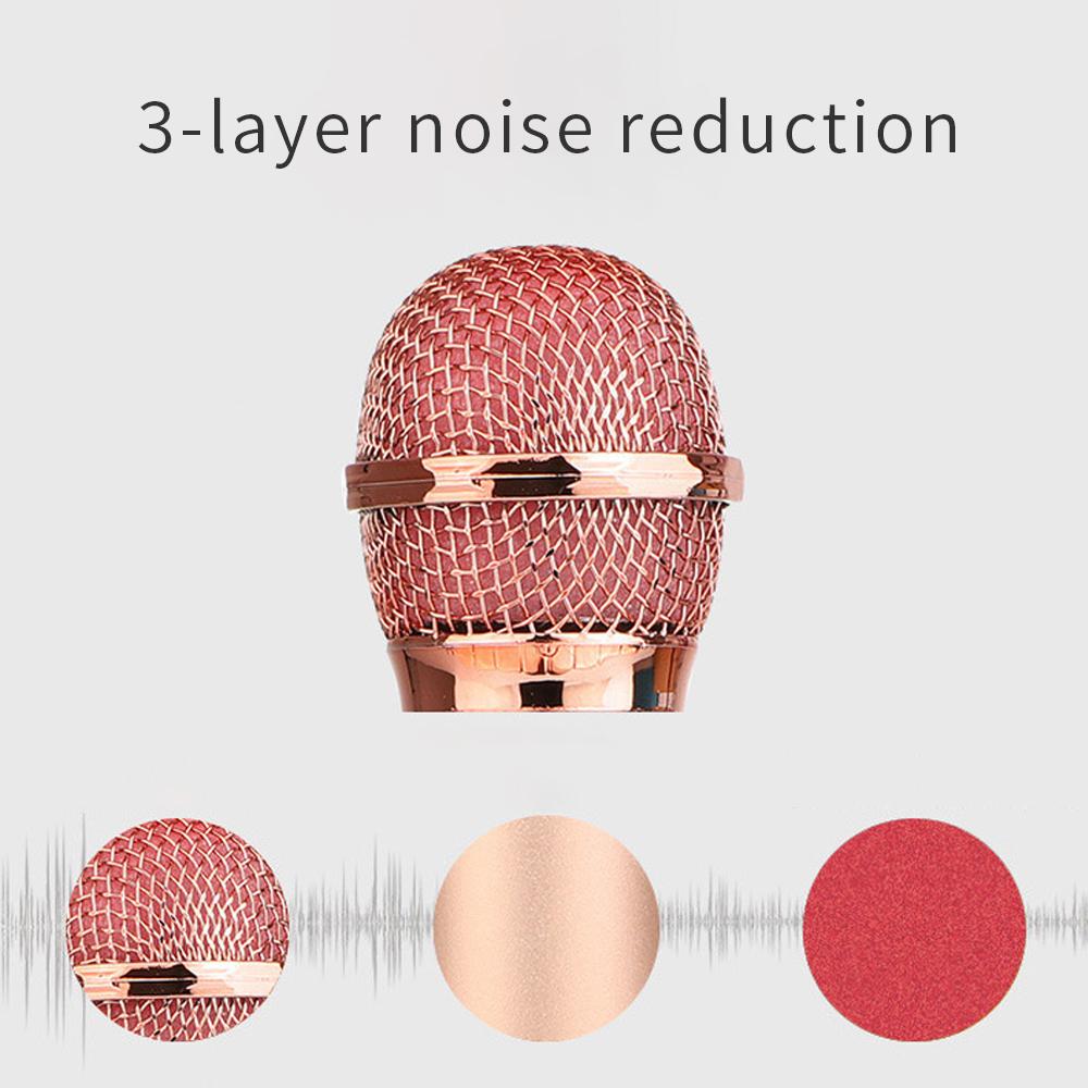 Tragbares kabelloses BT-Mikrofon mit steuerbaren LED-Lichtern 3-in-1 Multifunktionale Handheld-KTV-Mikrofon-Lautsprechermaschine Geschenke für Kinder Singspielzeug