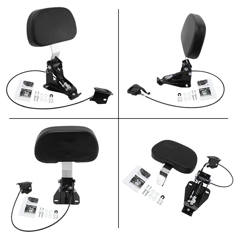 Black Motorcycle Driver Rider Front Backrest Mounting Kit For Harley Touring CVO Street Glide Road King Classic 2009-2026
