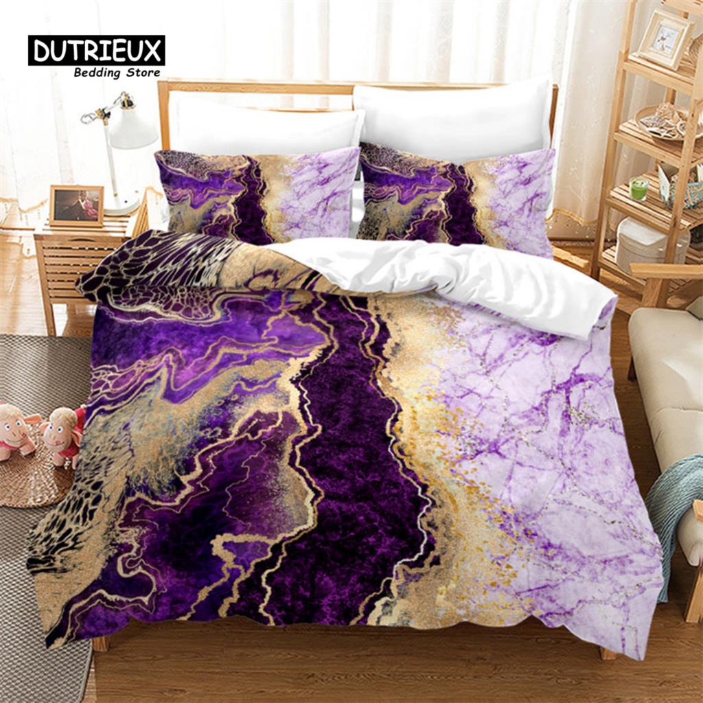Vibrant Durable King Twin Full Queen Quilt Marble Geometric Abstract Art For Adults Kids Girls Bedroom Decor