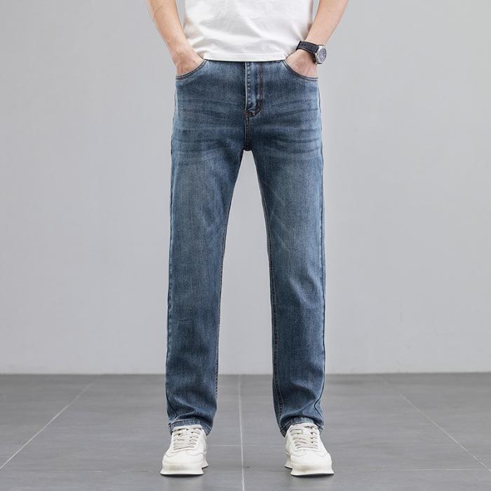 

Весна Новые Эластичные Прямые Джинсы Мужские Ретро Мужские Брюки 38