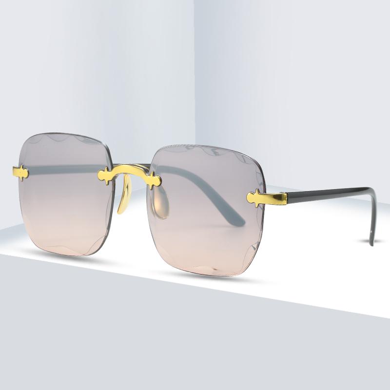 Fashion Rimless Women Gradient Sunglasses New  Brand Designer Sun Glasses Vintage Shades Female Pink Eyewear Gafas De Sol