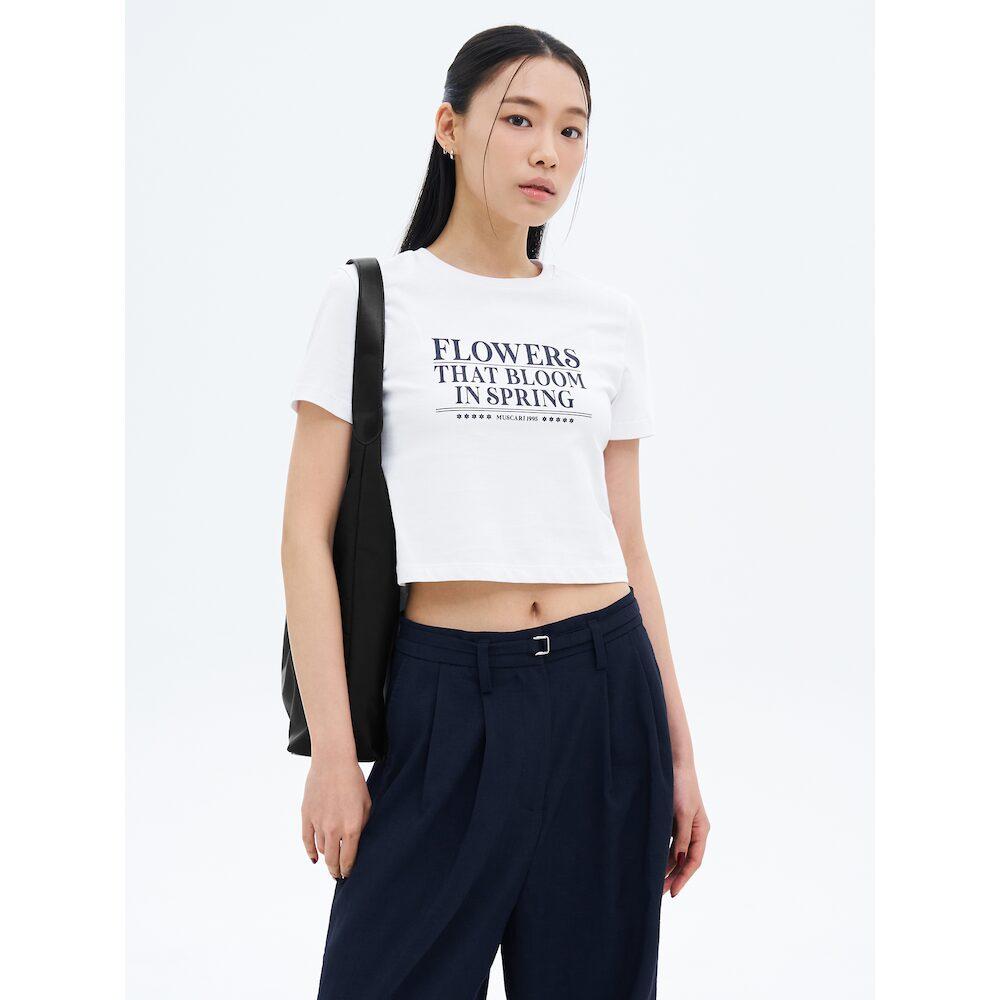 8Seconds Slim Crop Lettering Short Sleeve T-Shirt White White/S