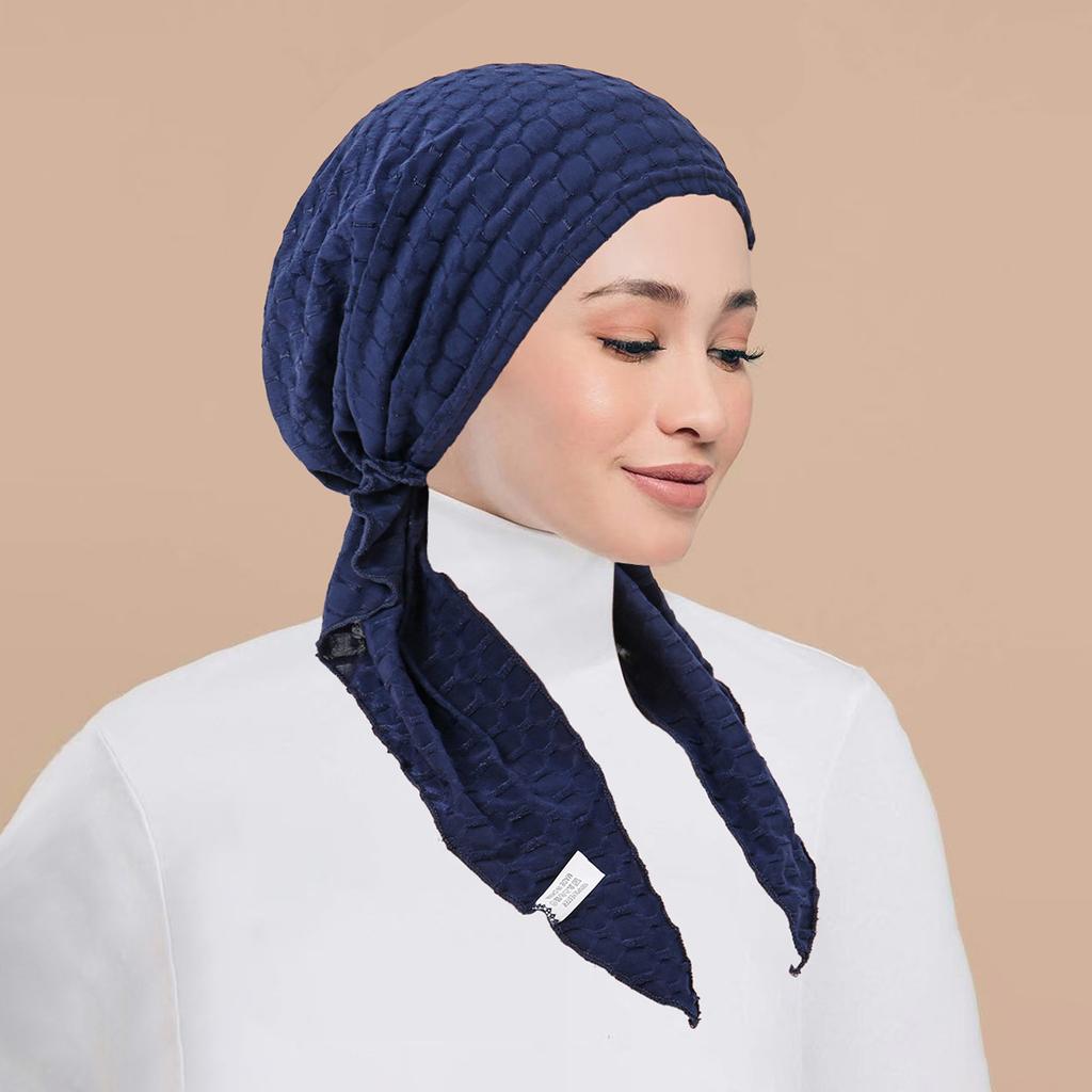 New Muslim Inner Hijab Turban Women Pre-Tied Cap Long Tail Headscarf Wrap Beanies Bonnet Head Scarf Stretch Headwear Ninja Hat