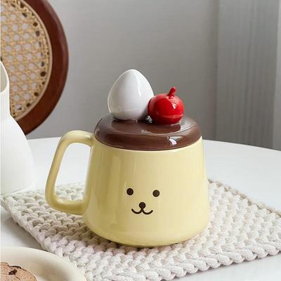 Cute Hand-Painted Ceramic Pudding Mug