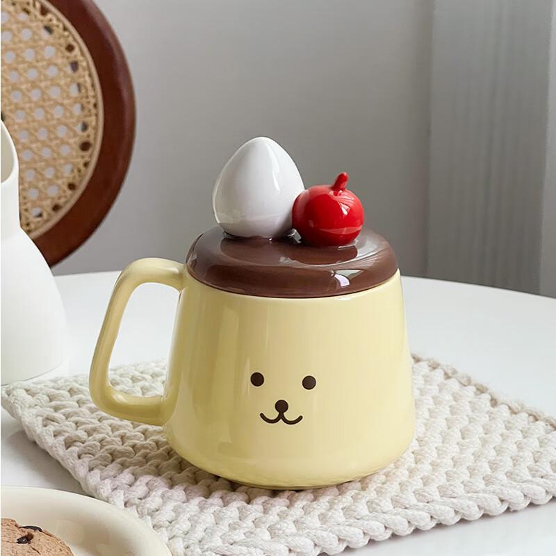 Cute Hand-Painted Ceramic Pudding Mug