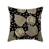 Home Furnishings Black Gold Leaf Print Cushion Cover Office Cushion Cover Waist Pillow Cover