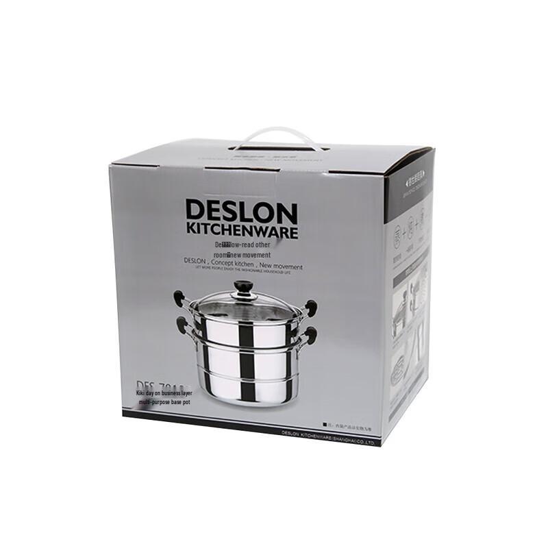 Deslon 28cm doppelwandiger Dampfgarer aus Edelstahl