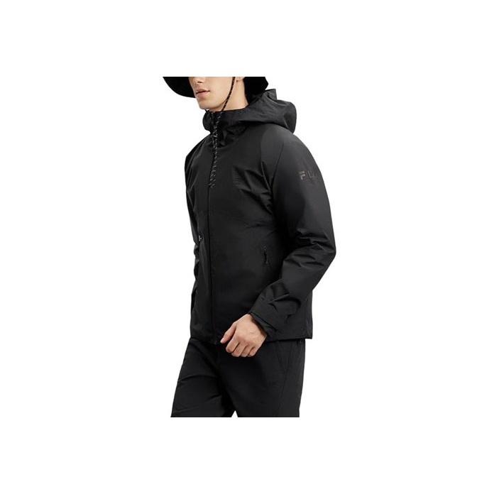 

FILA однотонная куртка с капюшоном и длинным рукавом на молнии, два в одном, для походов на открытом воздухе, водонепроницаемая дышащая, мужская куртка, темно-черного цвета A11M417708F-BK XL