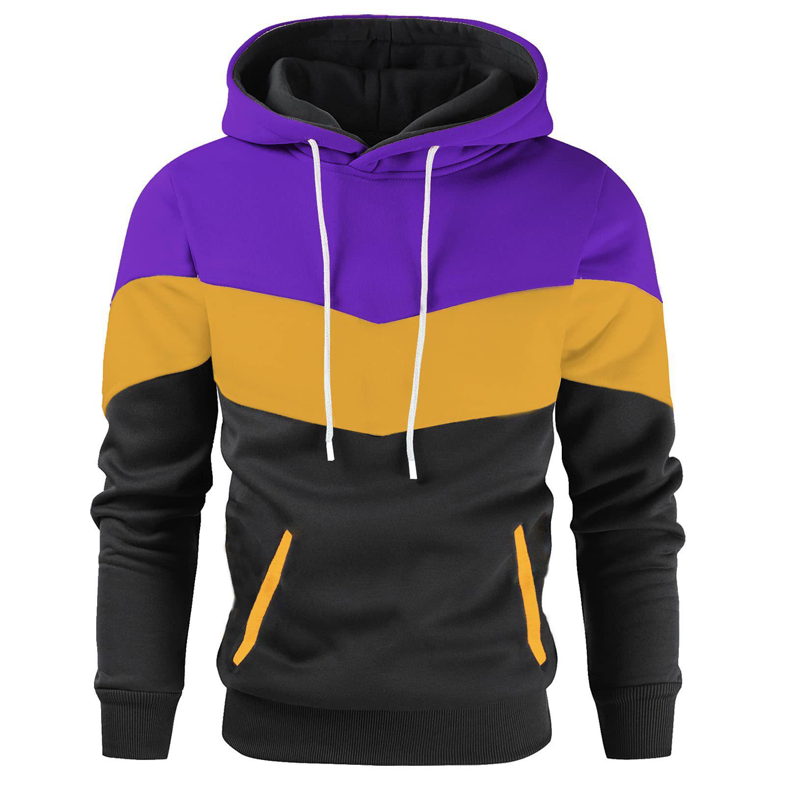 

Hooded Sports Tracksuit Unisex Running Outfits Long Sleeve Pullover Hoodies Sweatshirt M фіолетовий