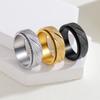 Personalized and Creative Three Color Frosted Stainless Steel Ring, Rotatable Couple Ring, Men's Fashionable and Trendy
