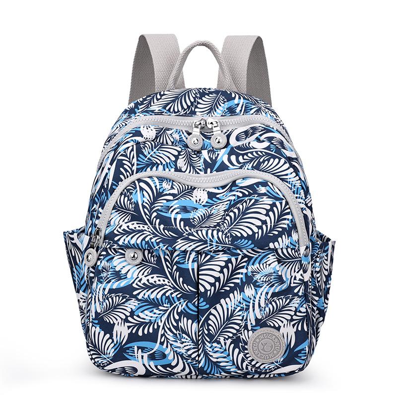 Bedruckter Nylon-Rucksack Studenten-Schultasche Damen Leichter Reiserucksack