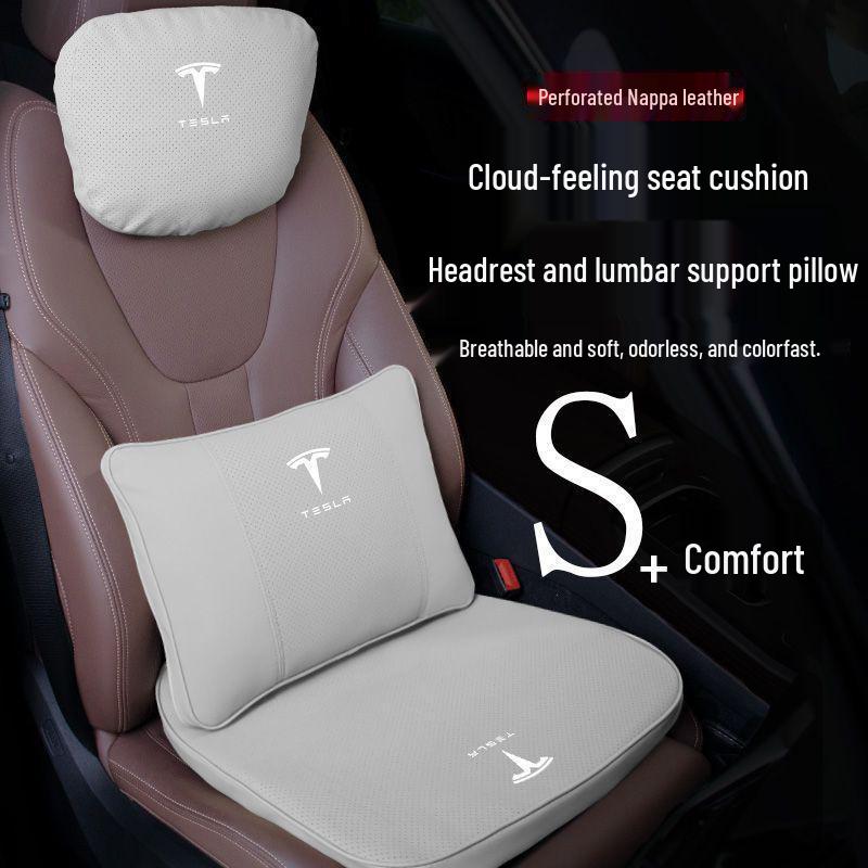 Tesla Car Headrest & Lumbar Support Cushion for Model 3/Y/S/X