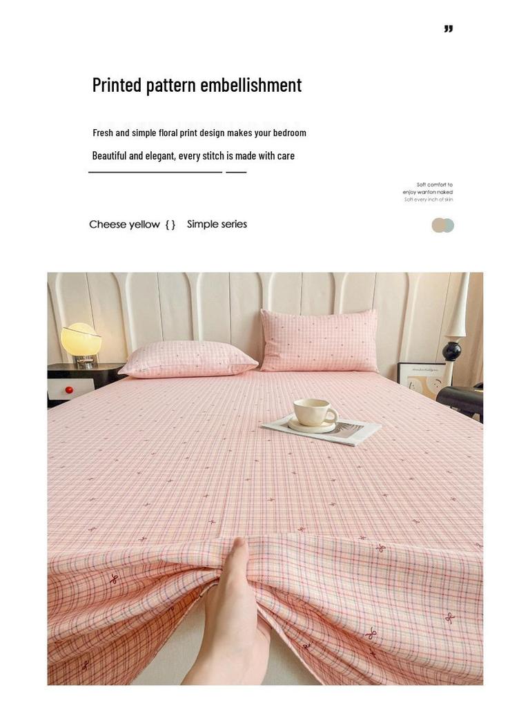 Coarse Cotton Bed Sheet: Student Dormitory Single/Double Linen 3-Piece Set