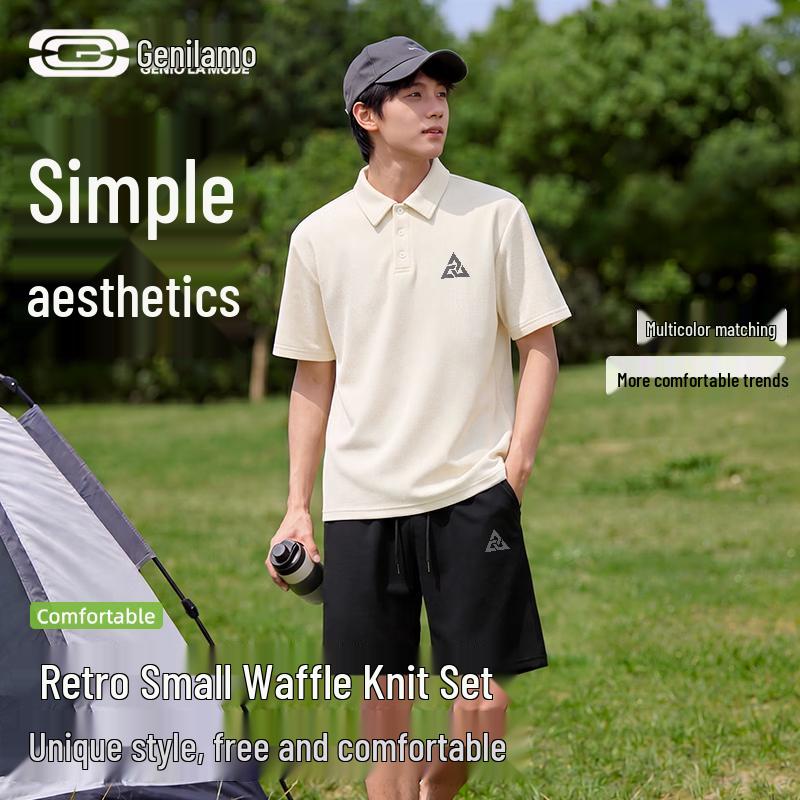 GENIOLAMODE Men s 2026 Summer Casual Sportswear Set L