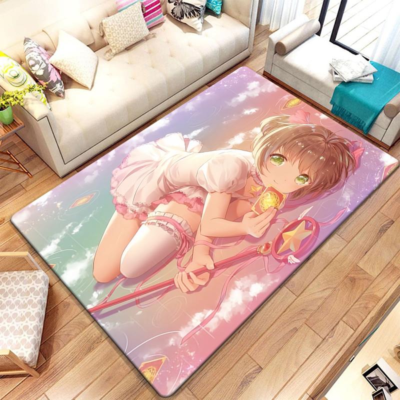 C-Cardcaptor Sakura Cute Cartoon Girl HD Print Carpet Living Room,kitchen,bedroom,Sofa,Table,Rug,Non-slip,Chair,Picnic,Camp,Mat